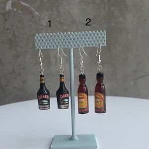 Coffee Liqueur Bottle Dangle Earrings | Novelty Bar Jewelry